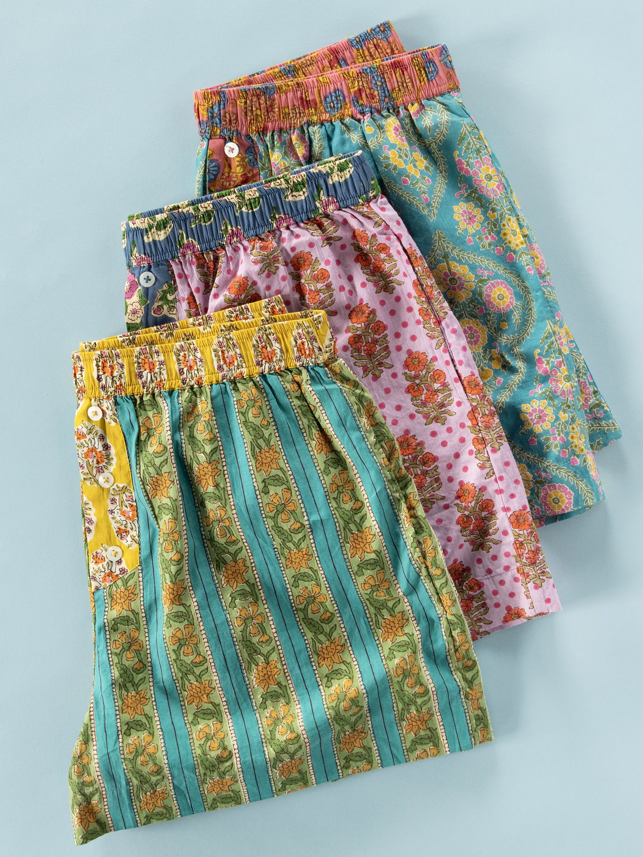 Dream On Cotton Boxer Shorts - Teal Willow Medallion - Image 3