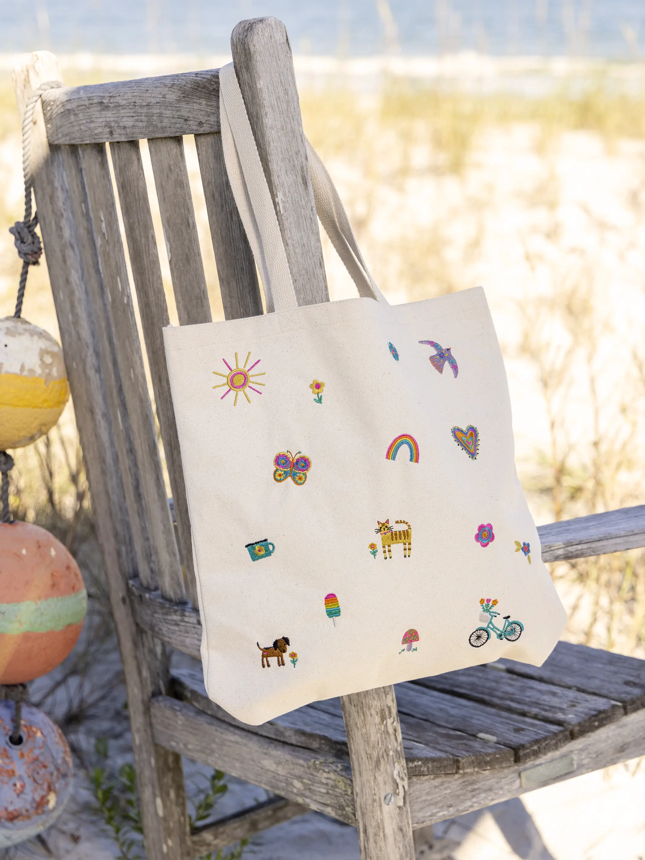 Embroidered Canvas Tote Bag - Fave Little Things - Image 3