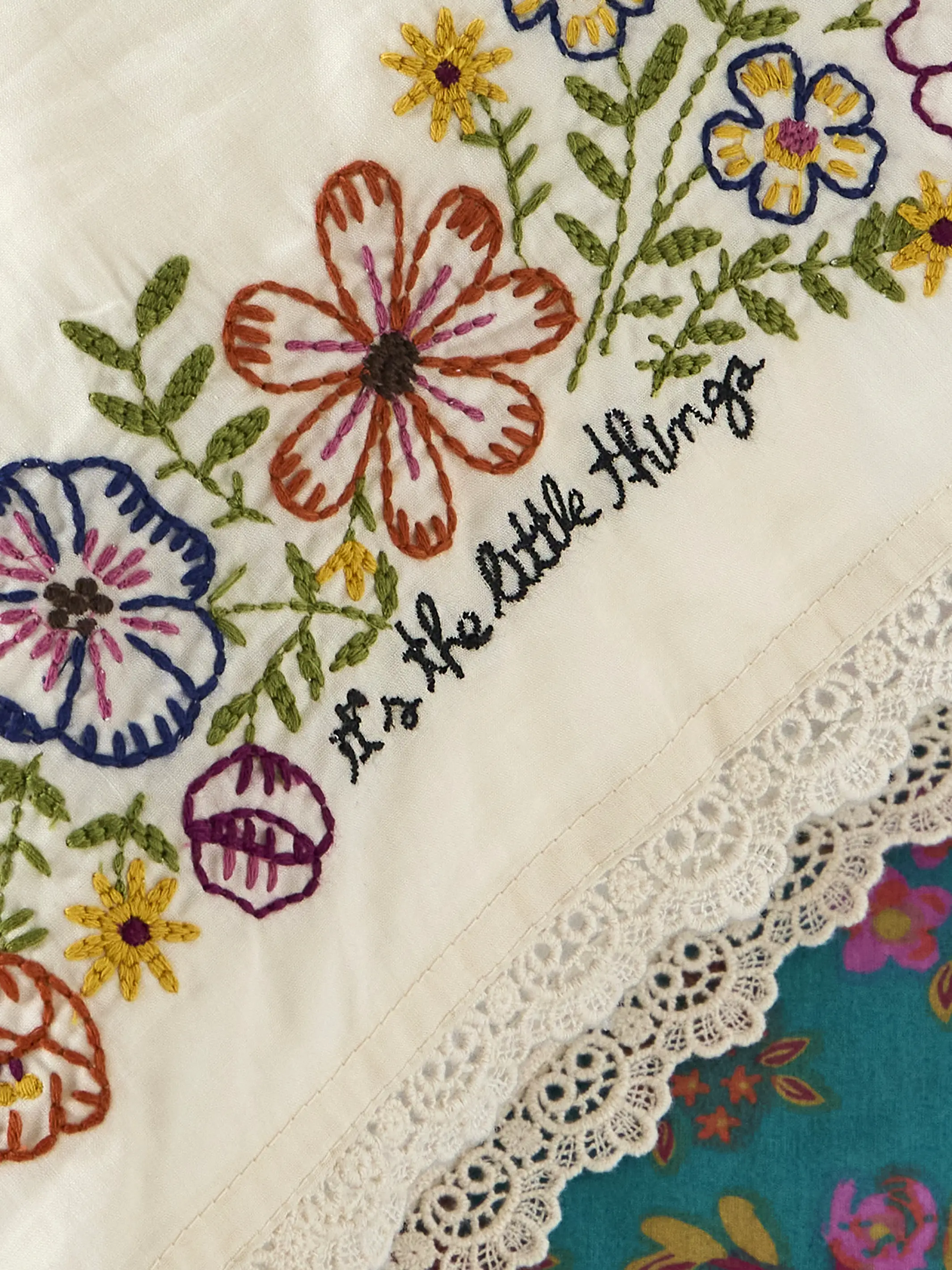 Embroidered Cotton Giving Pillowcase - It's The Little Things - Image 2