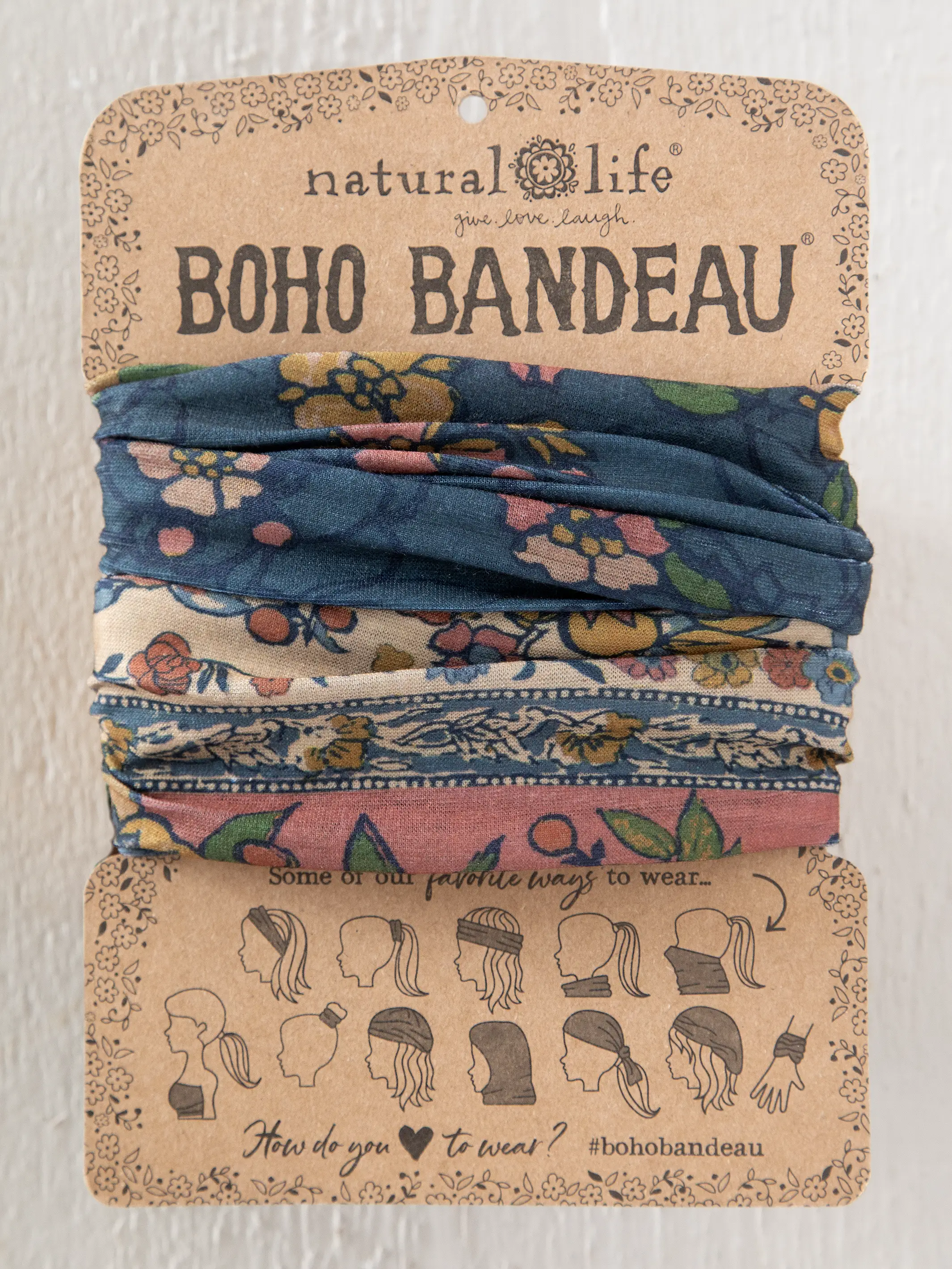 Full Boho Bandeau® Headband - Riviera Batik Blue - Image 2