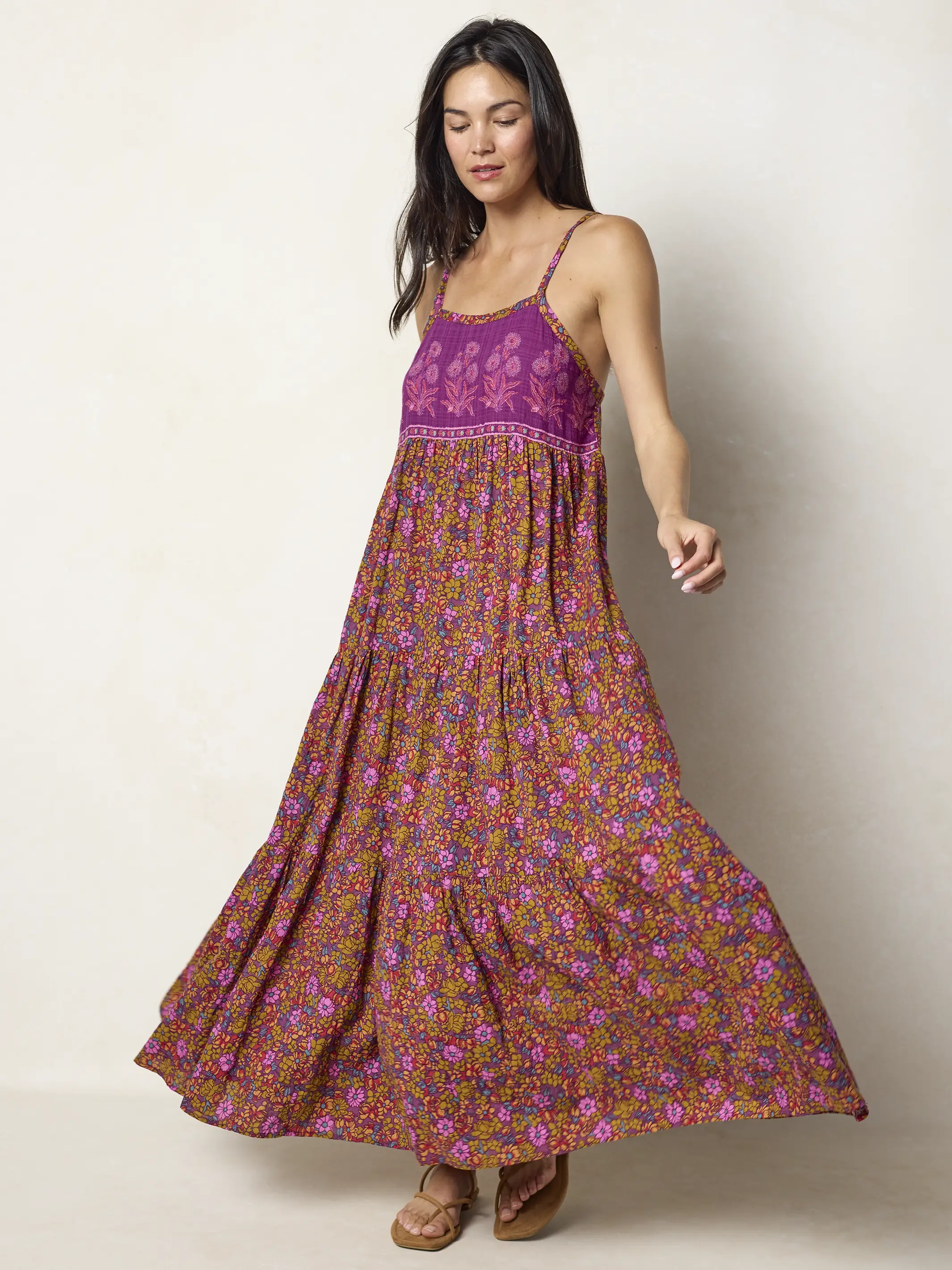 Maddie Maxi Dress - Lush Lilies Plum - Image 5