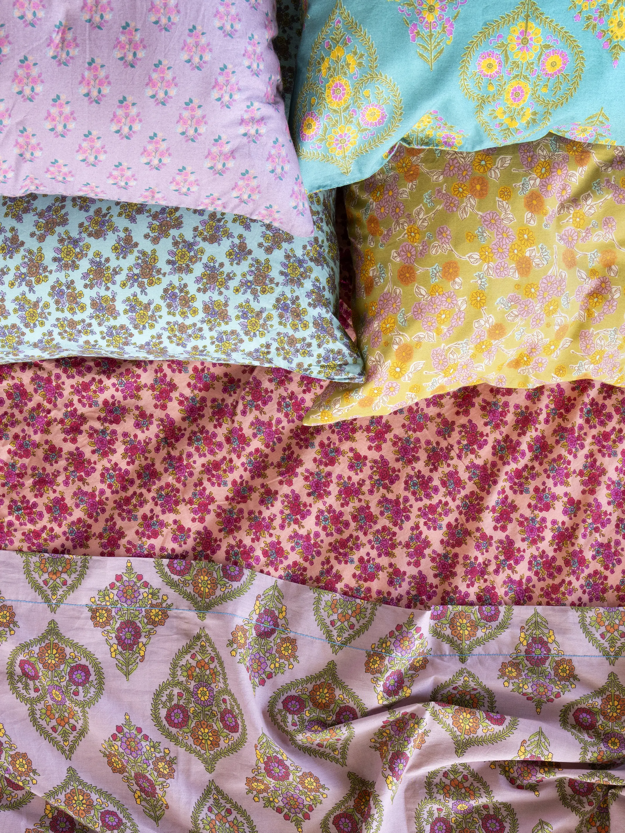 Mix & Match Cotton Flat Sheet - Pink Willow Medallion - Image 2