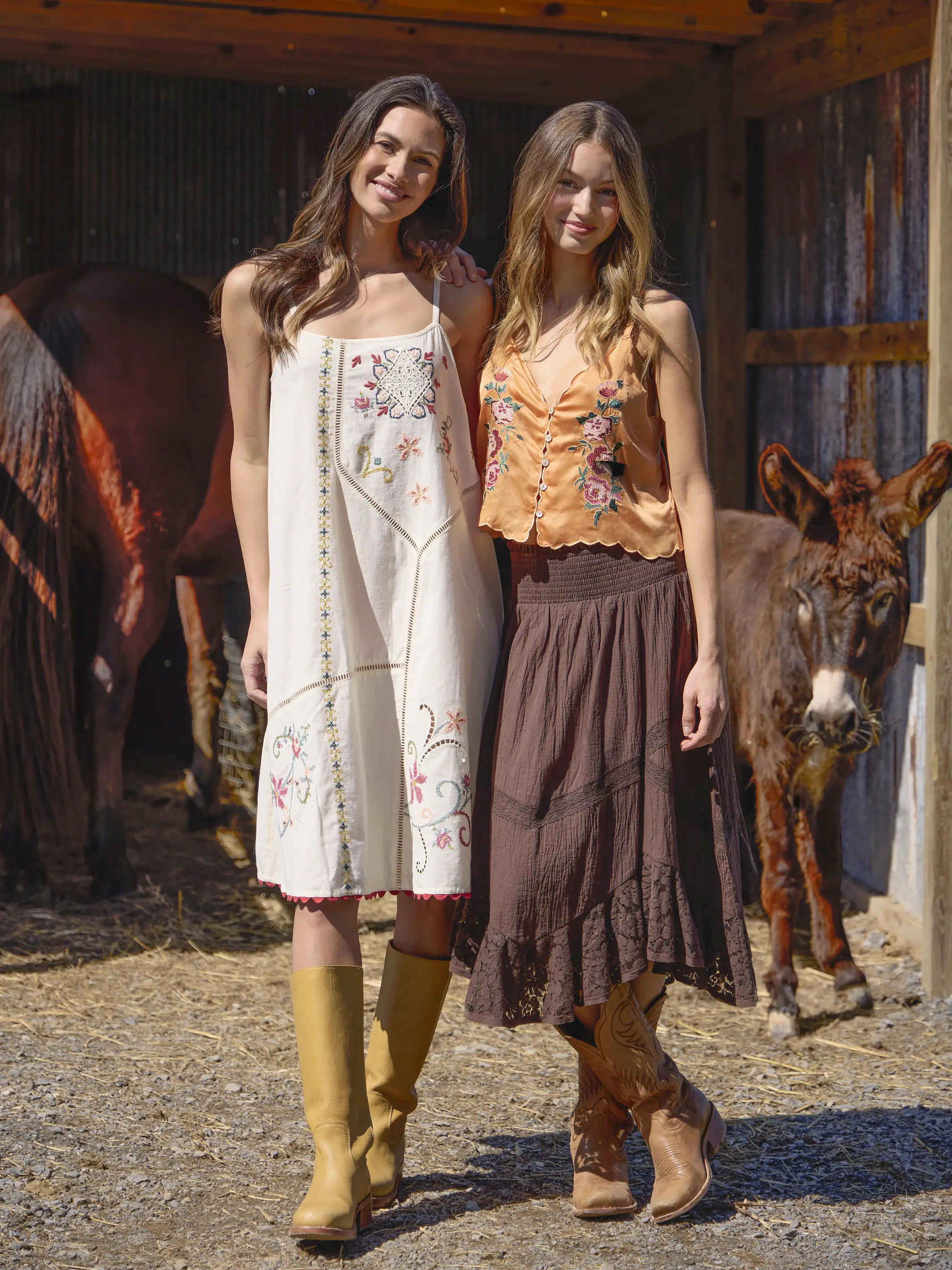 Pretty In Lace Cotton Midi Skirt - Brown - Image 3