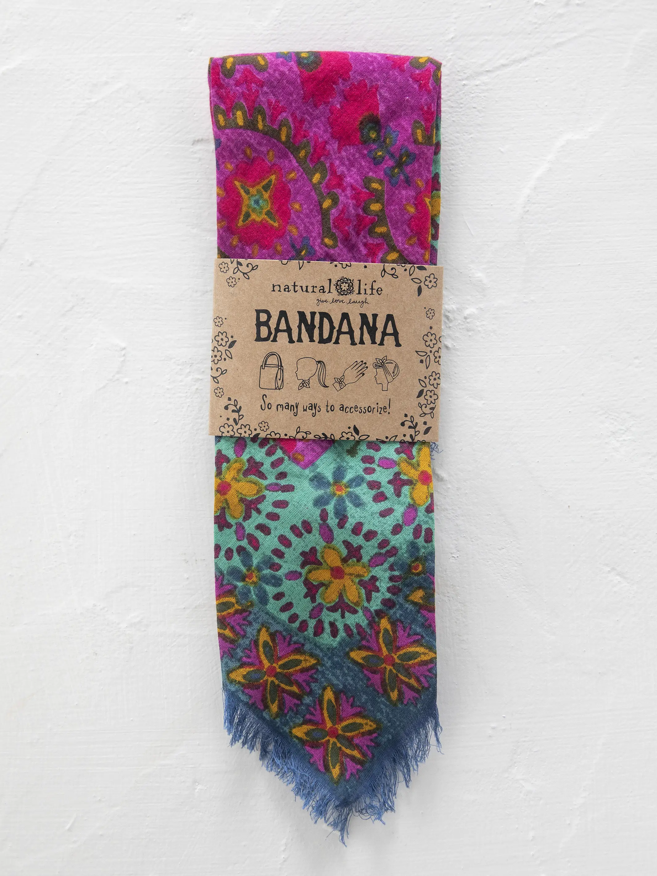 Printed Cotton Bandana - Dark Sea Green
